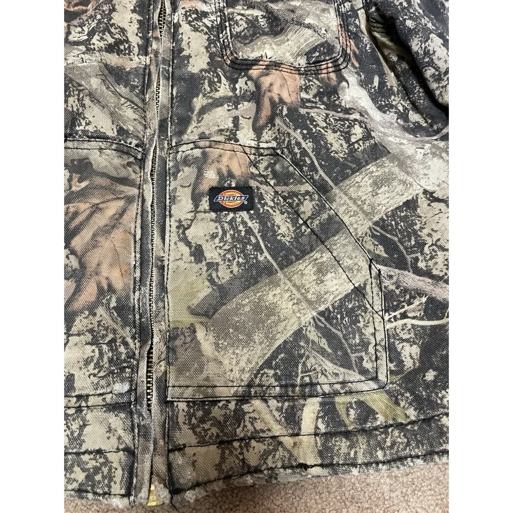 BOYS DICKIES SHERPA LINED DUCK Winter JACKET Medium CAMO‎ Zip Front